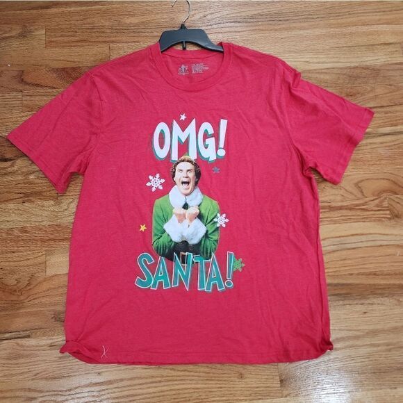 Men's Christmas Elf T Shirt OMG SANTA Size XL NWT - Picture 2 of 3